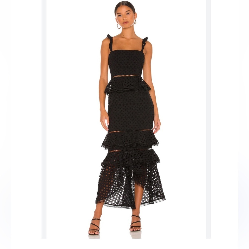 Elegant NBD Haze Midi Black Lace Dress-Size XXS-Like New